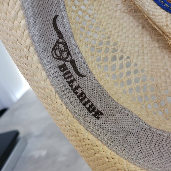 Bullhide Straw Cowboy Hat Womens Small Leather Beaded Concho Band Western Rodeo - Picture 8 of 15